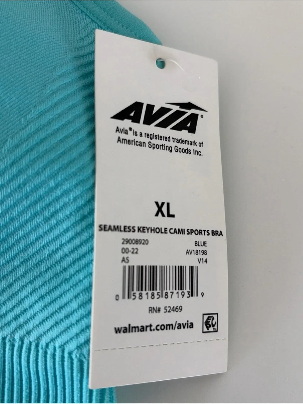 Avia Seamless Low-Support Sports Bra - Teal Blue